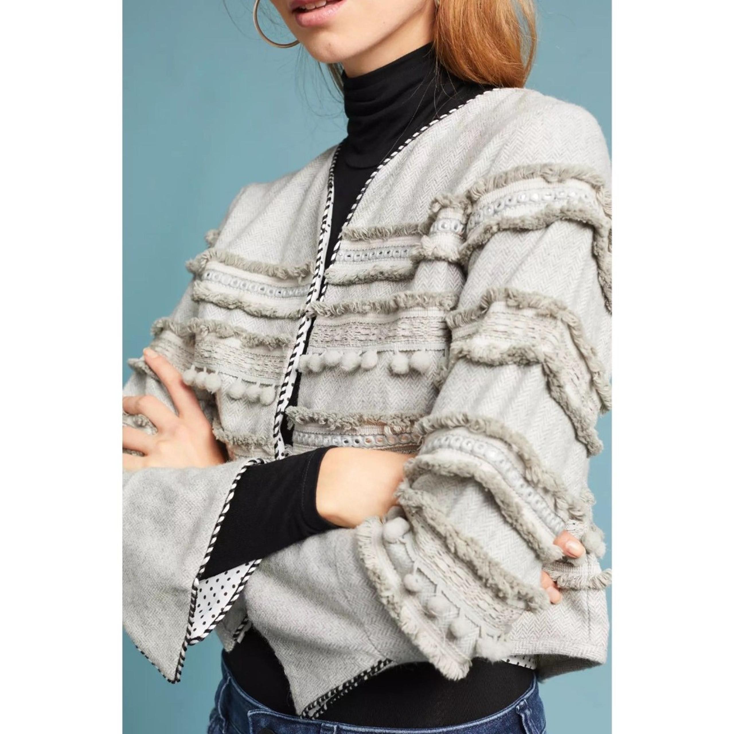 Anthropologie Harlyn Annapolis Pommed Jacket Gray