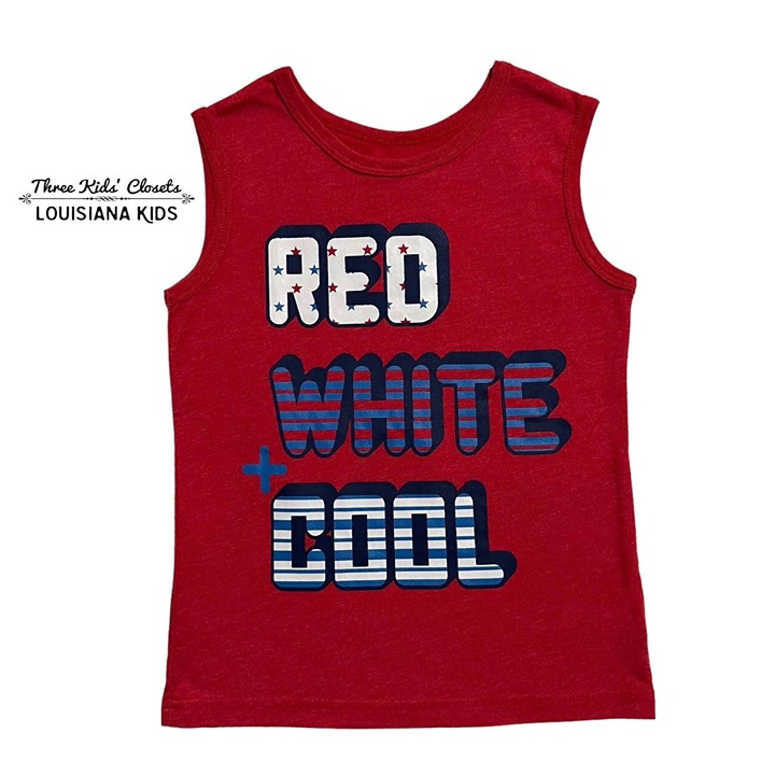 Cat & Jack 5T Patriotic Red White + Cool Tank Top