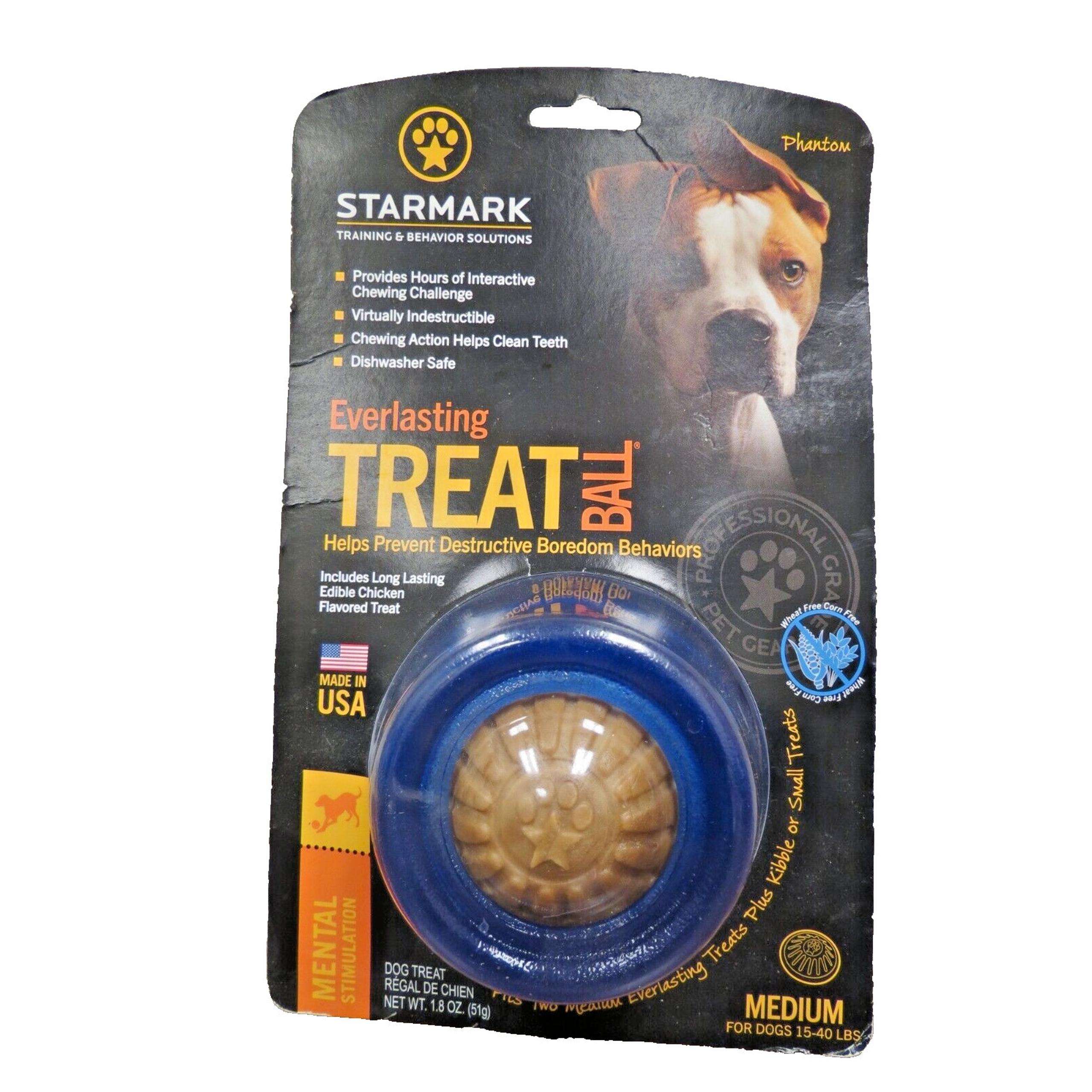 Starmark Everlasting Treat Ball For Dogs - Medium Blue New NIB