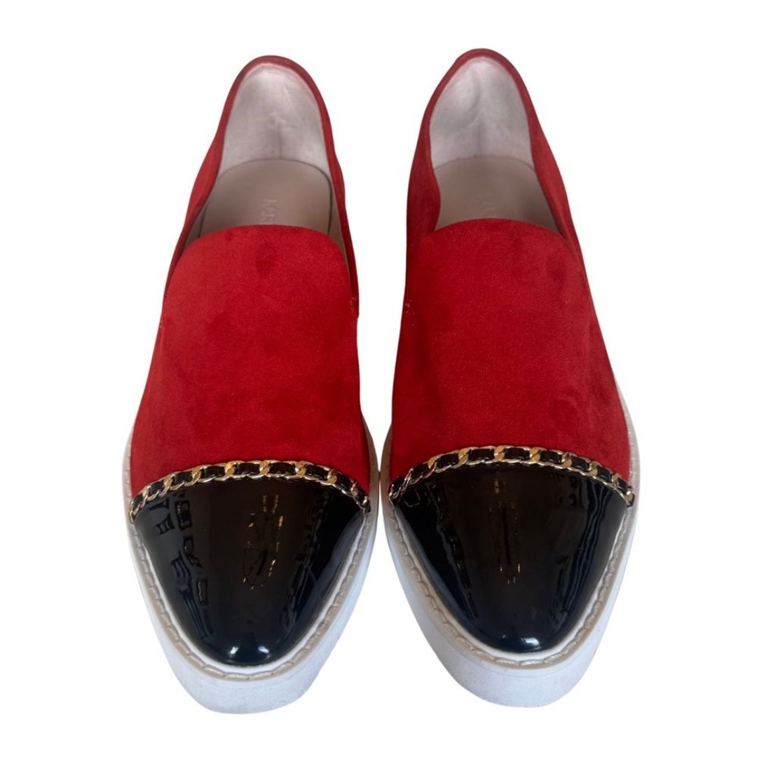 Karl Lagerfeld Caralee Cap Toe Slip-On Sneaker Red and Black Size 6.5