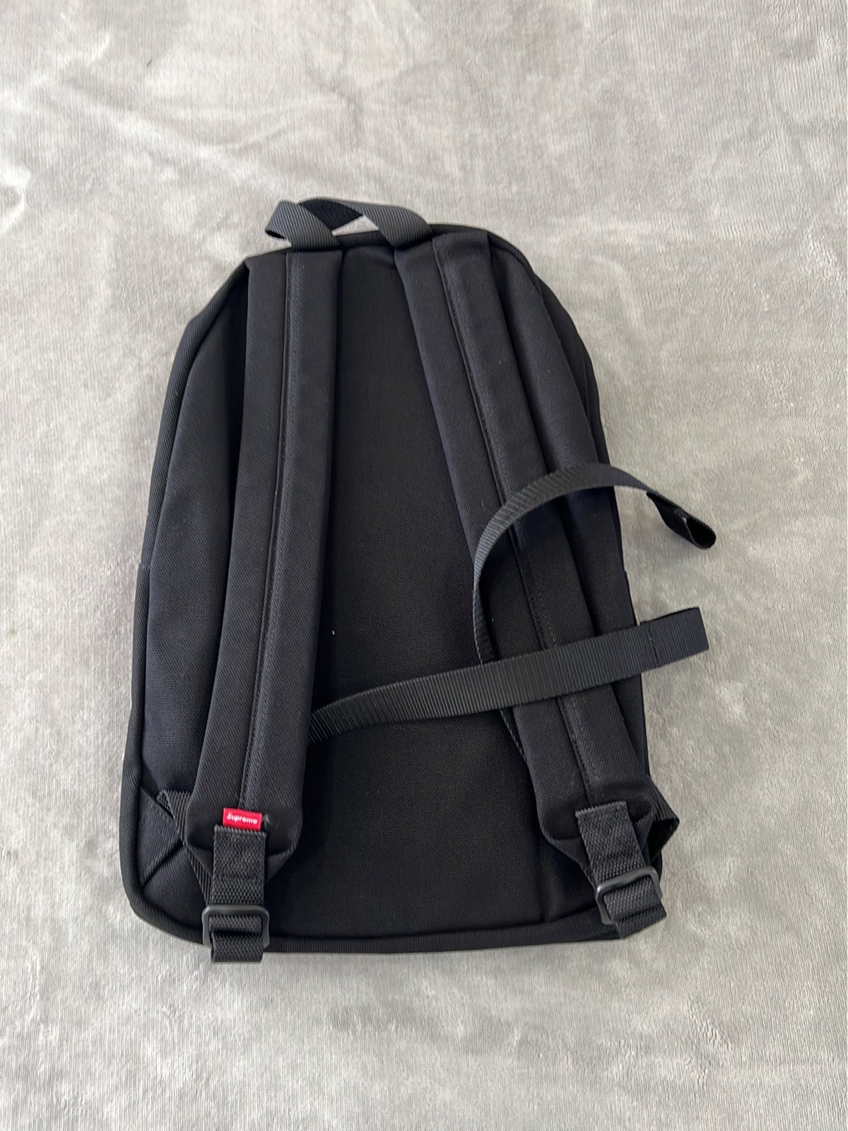 Supreme Canvas Backpack (Black) Box logo