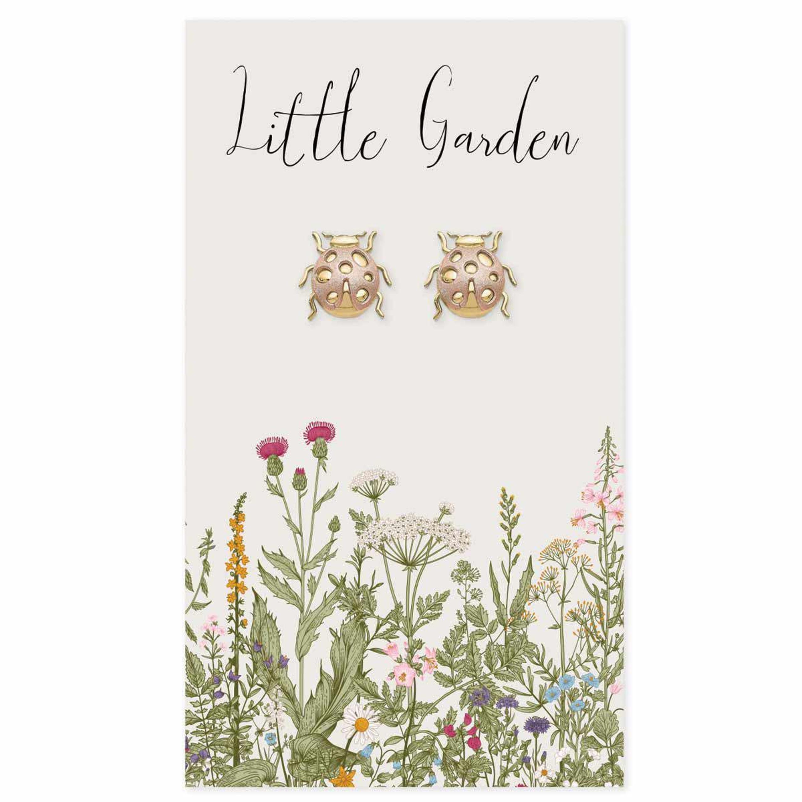 Little Garden Gold Ladybug Post Earrings