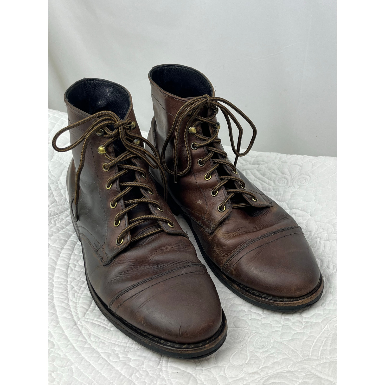 Thursday Everyday Men's Size 10W Brown Captain Leather Lace Up Boots