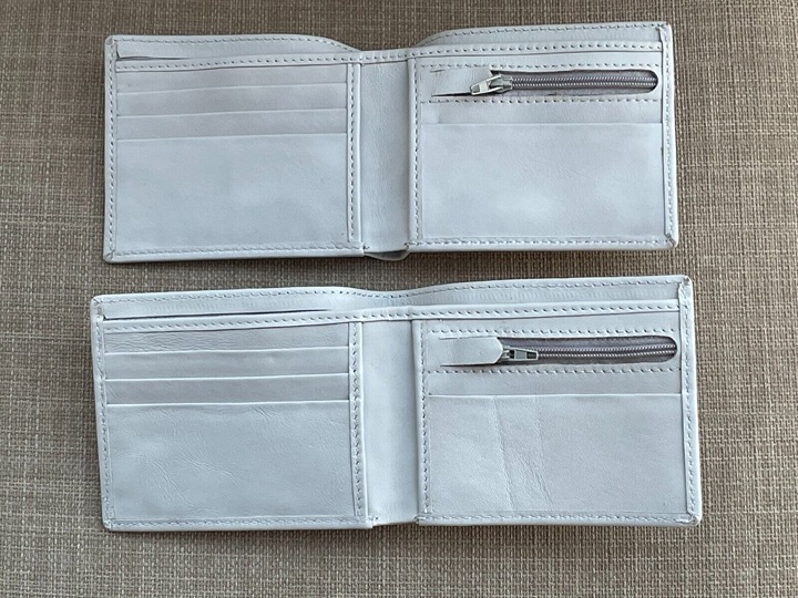 Men White Billfold Genuine Leather Bifold Wallet handmade Card Holder Lot of 2