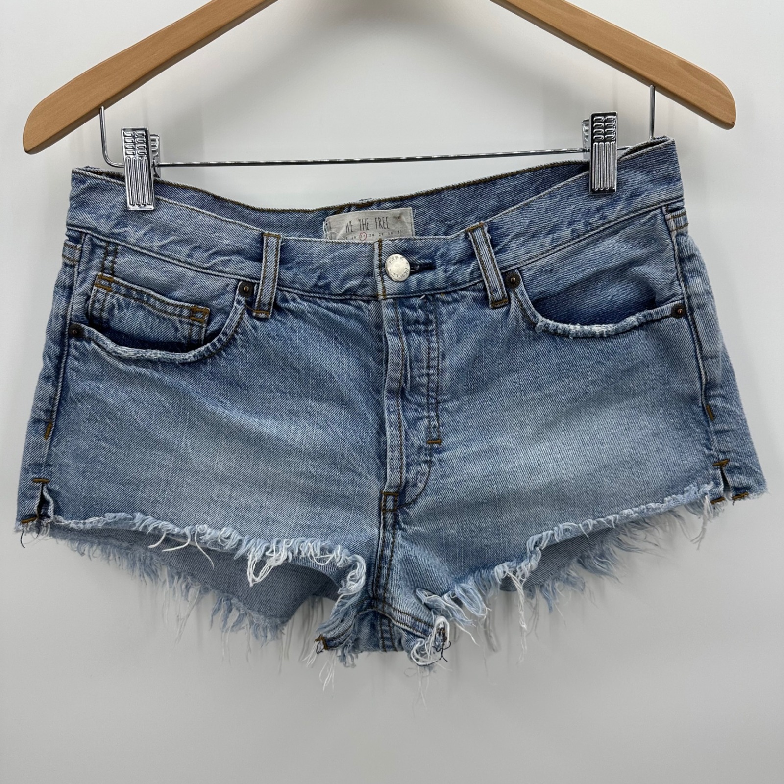 Free People We The Free Raw Hem Jean Shorts Sz 27