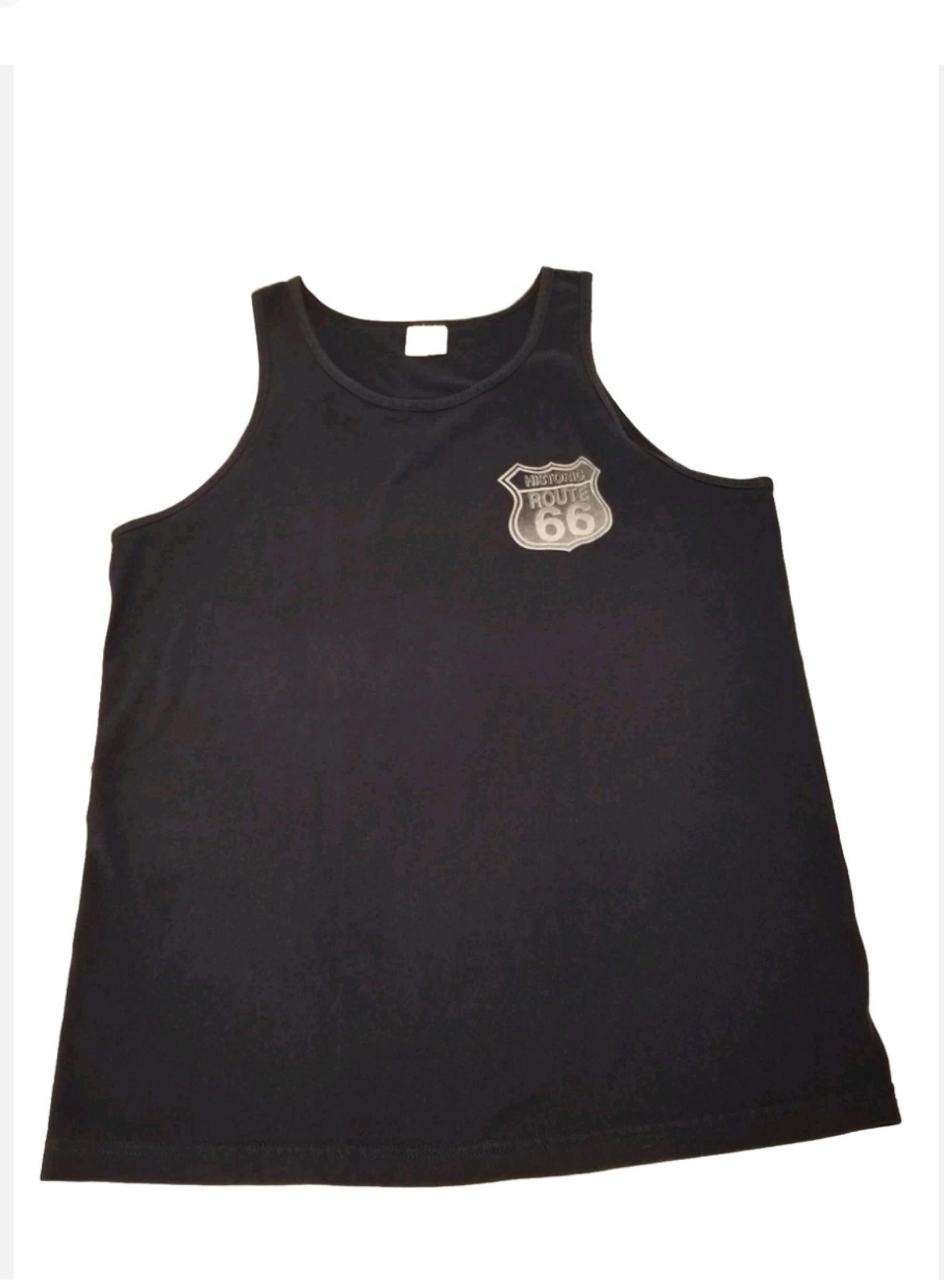 Vintage AAA Route 66  Tank Top Navy Shirt Mens Size Lg Y2K
