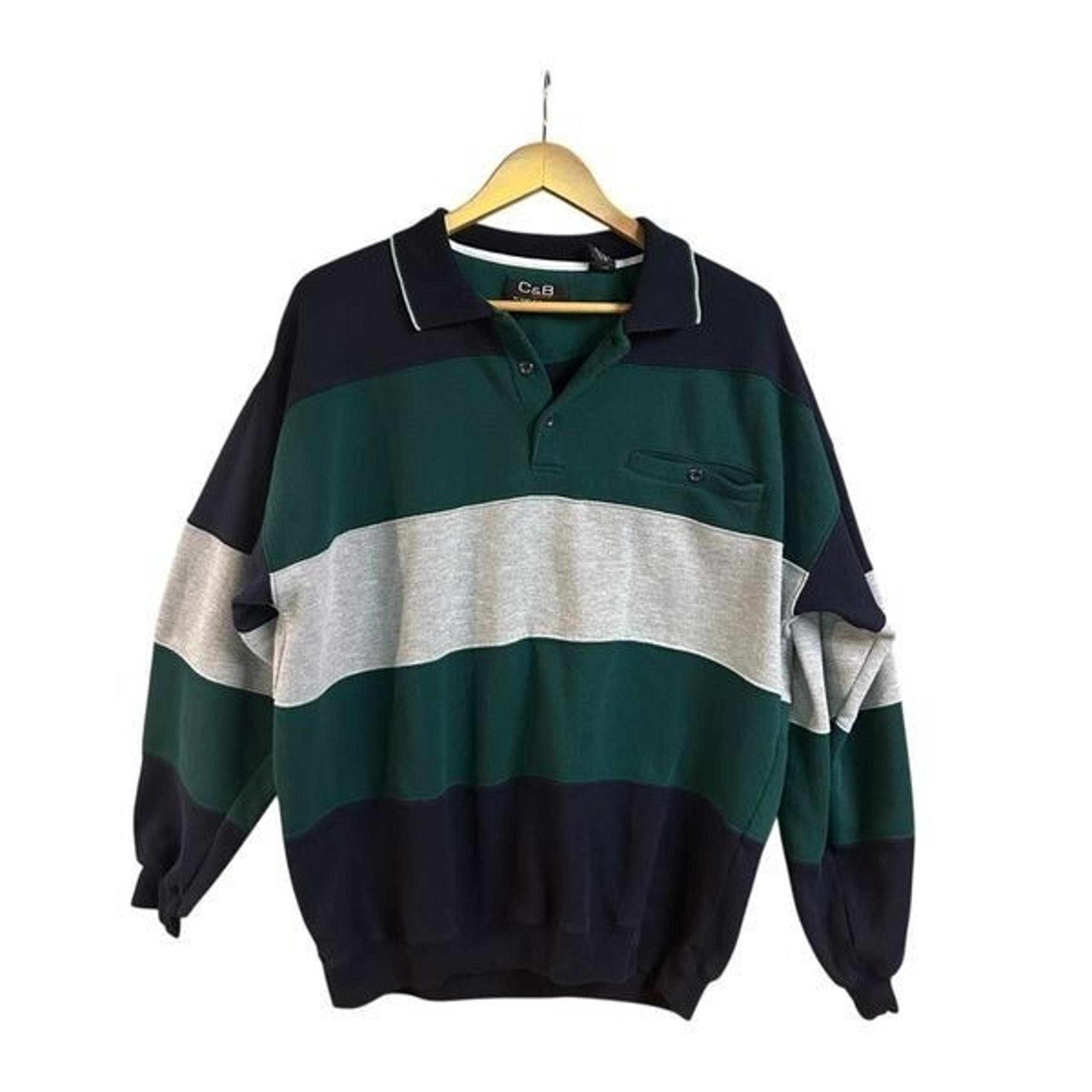 VTG Croft & Barrow Sport Men’s Large Green Black Gray Pullover