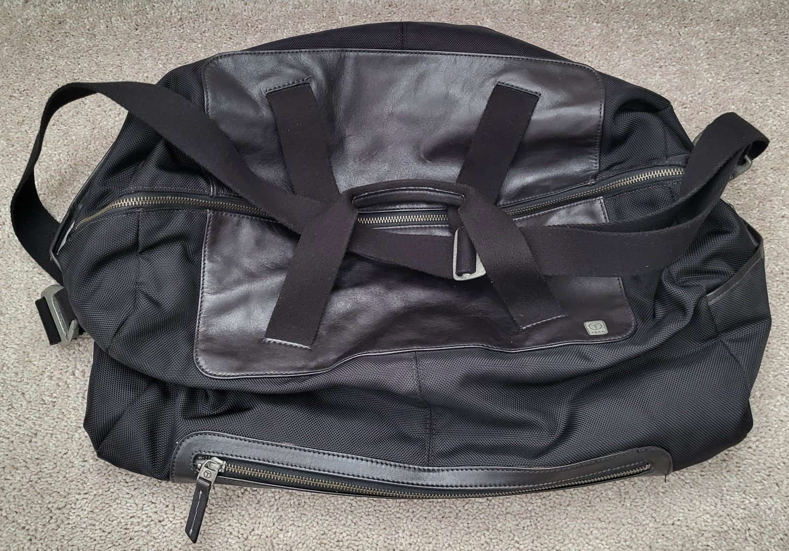 TUMI black duffle Bag tech leather accents