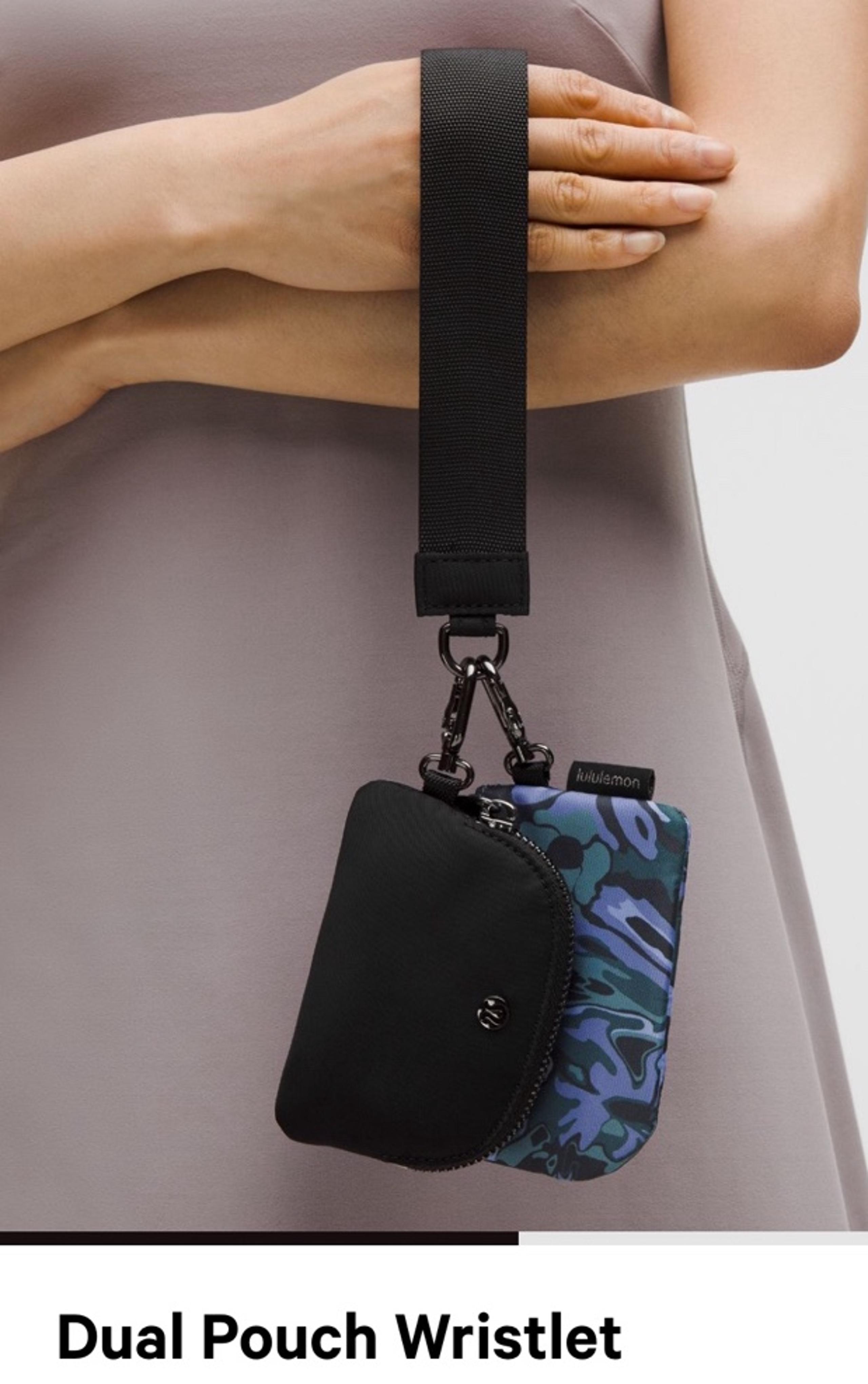 NWT Lululemon Dual Pouch Wristlet- Flower Meld Mini Multi/Gunmetal~ super cute! - lululemon athletica