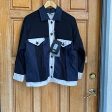 CAPSULE Arabeth Patches Color Block Demi versatile Trucker Jacket Italy Made