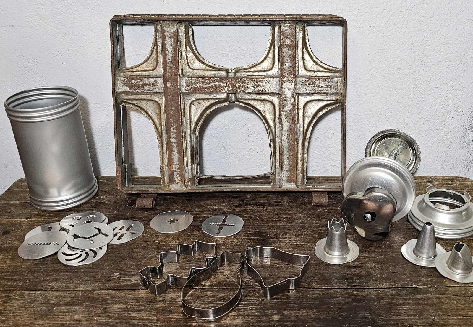 Vintage Chocolate Cross Mold and Baking Accessories