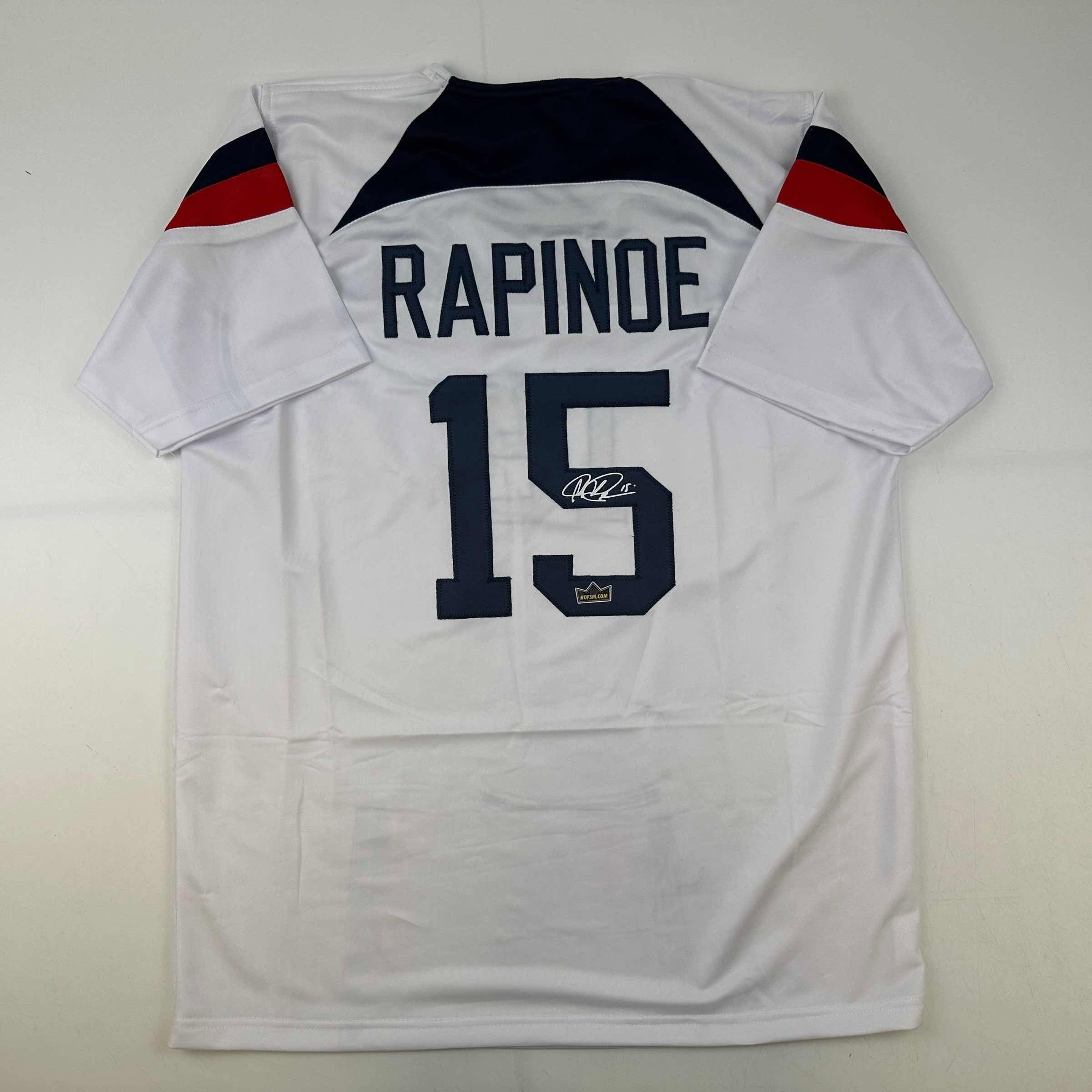 Facsimile Autographed Megan Rapinoe United States USA White World Cup Auto Soc