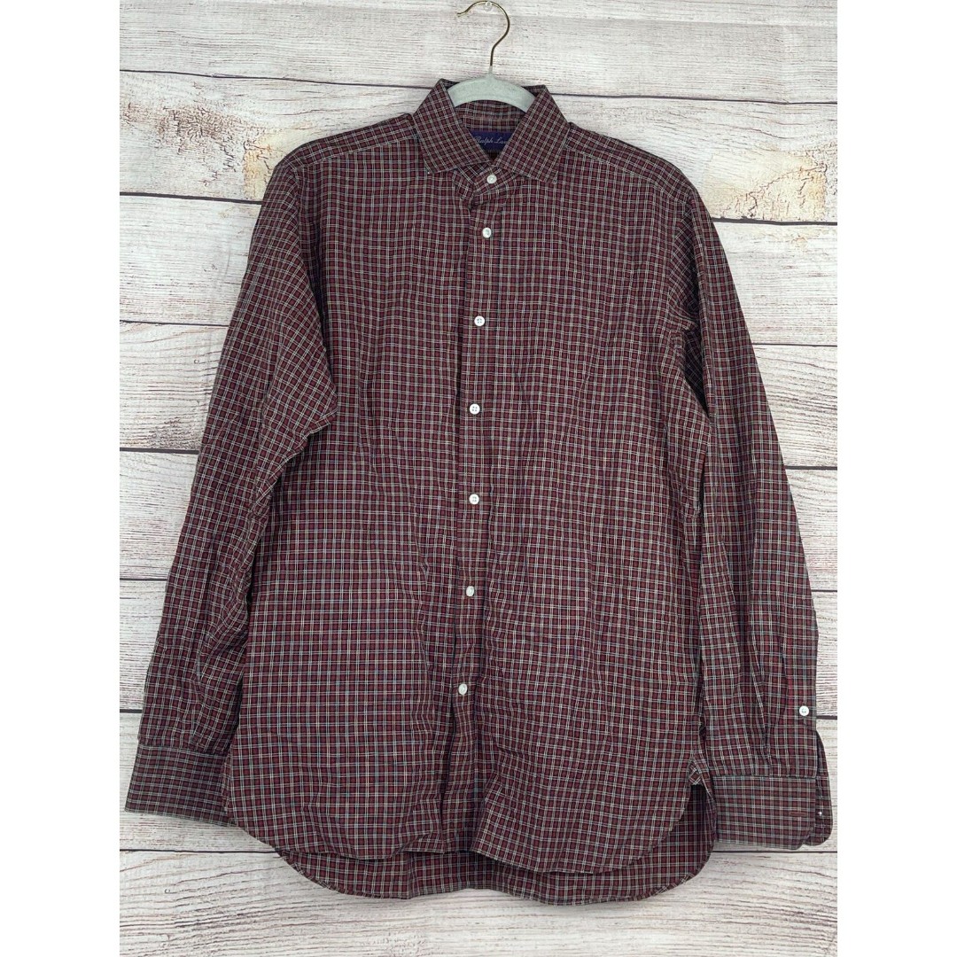 Ralph Lauren Purple Label Shirt Men's 15.5 100% Cotton Long Sleeve Button Down