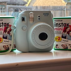 Sky blue instax mini w/ two packs of film