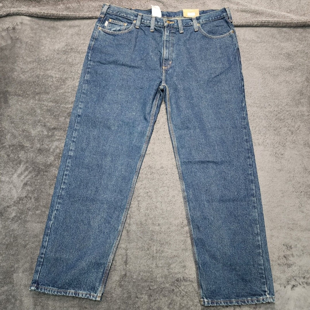 NWT Carhartt Relaxed Fit B460 DVB Men’s Blue Denim Jeans size 44 x 32