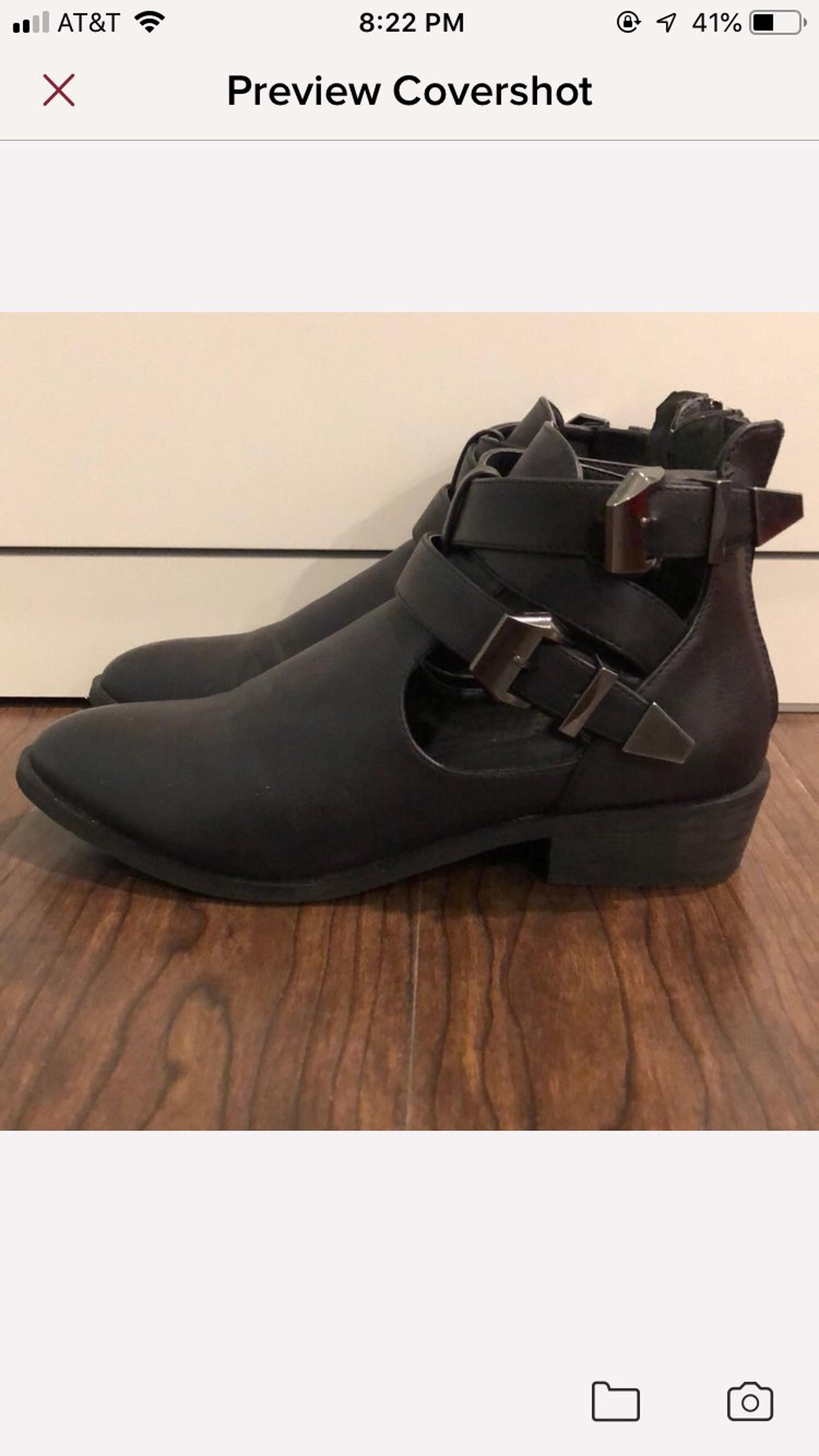 MIA Black Pointed Toe Cutout Booties