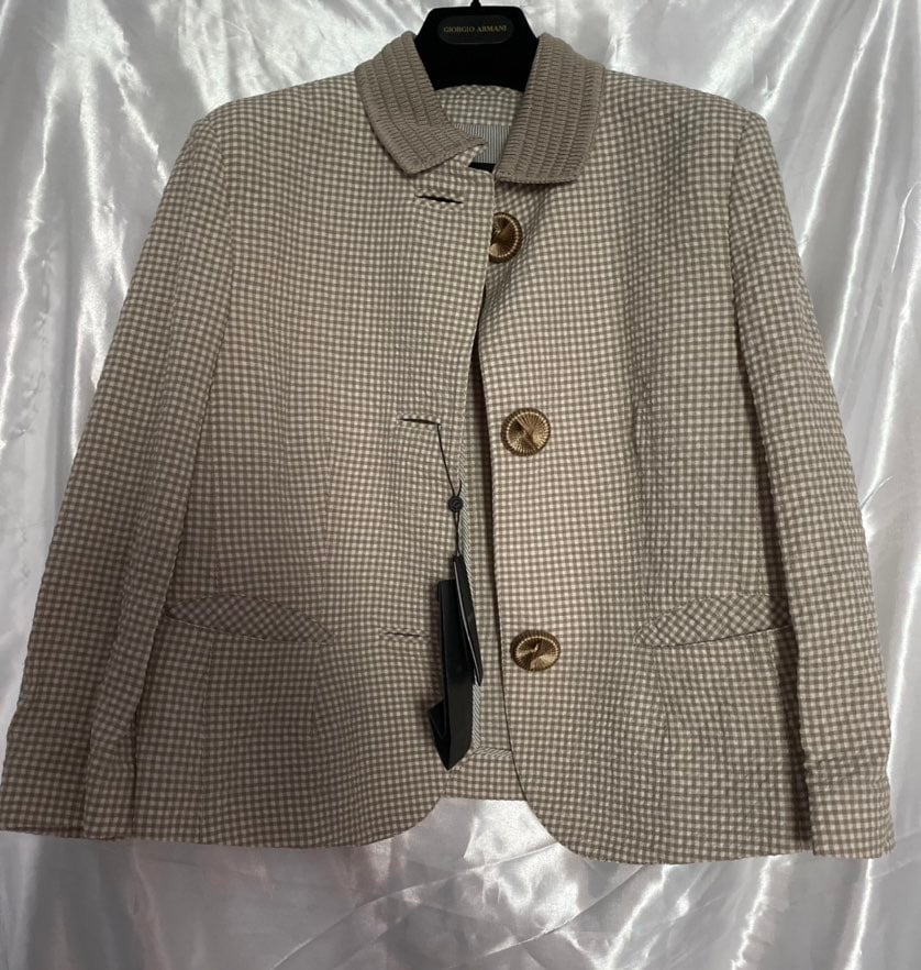 Giorgio Armani Short gingham jacket