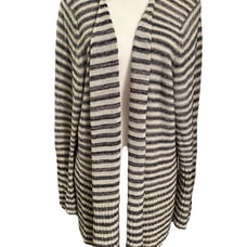 Coldwater Creek Stripe Cardigan With Metallic Weave Plus Size 3X