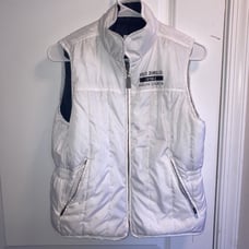 Polo Jeans Co Ralph Lauren Reversible Puffer Down Blue and White Vest Small