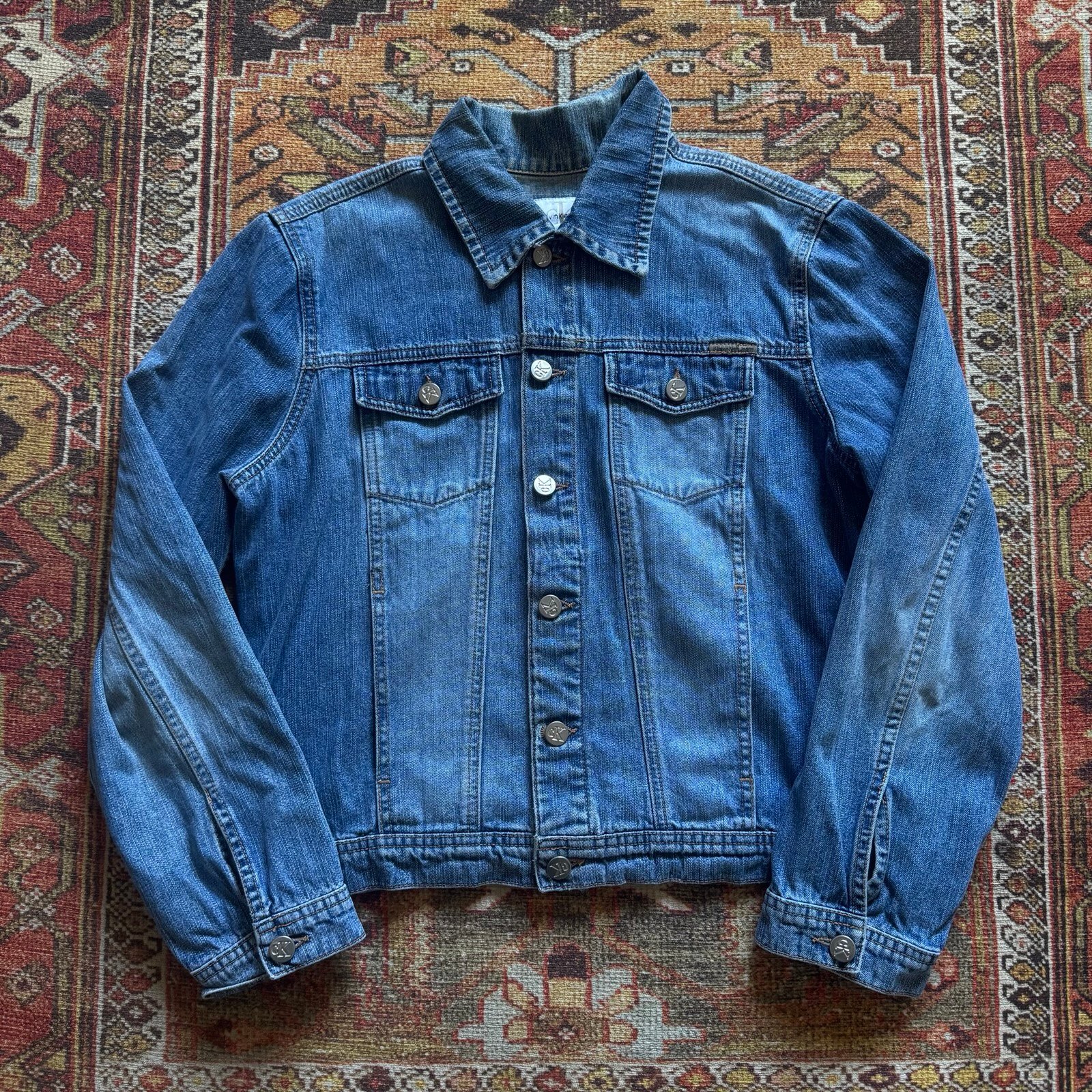 Vintage 90s women’s Calvin Klein blue jean denim jacket size large