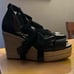 Cole Haan Cloudfeel Hampton Wedge Jute Heel Leather Sandals