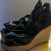 Cole Haan Cloudfeel Hampton Wedge Jute Heel Leather Sandals