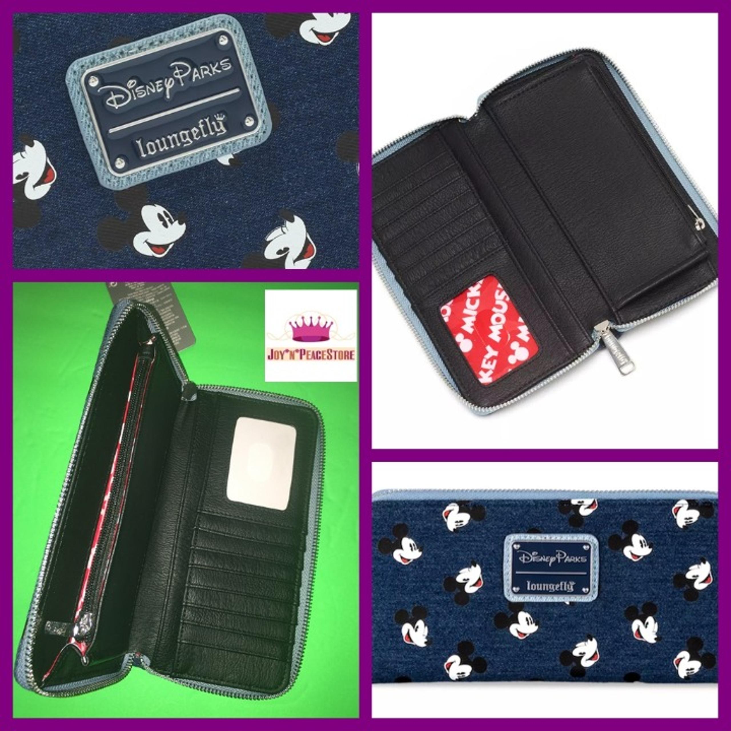 Disney Parks Loungefly Mickey Mouse Denim Wallet Purse