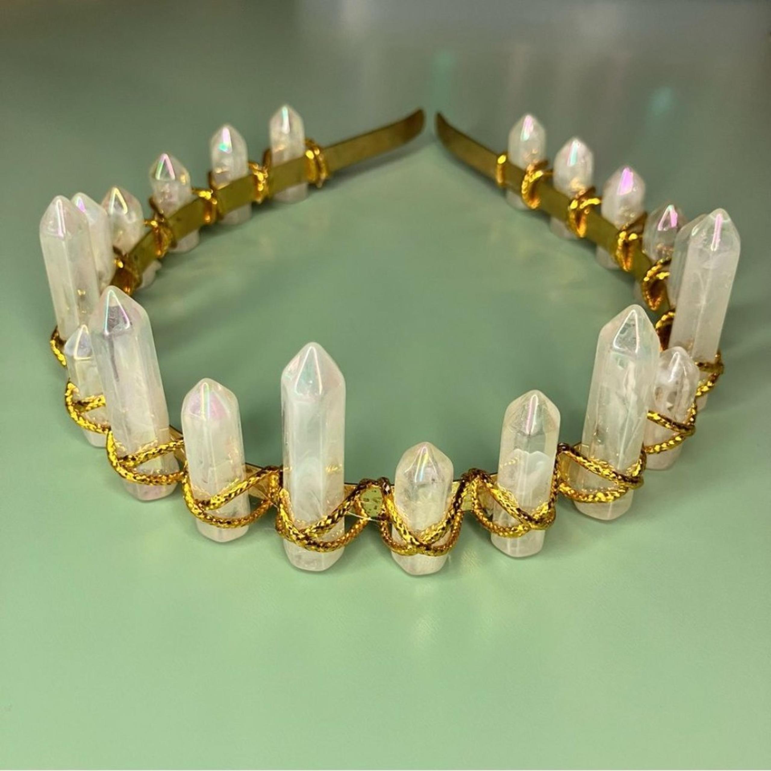 Gold Tone Resin Crystal Headband