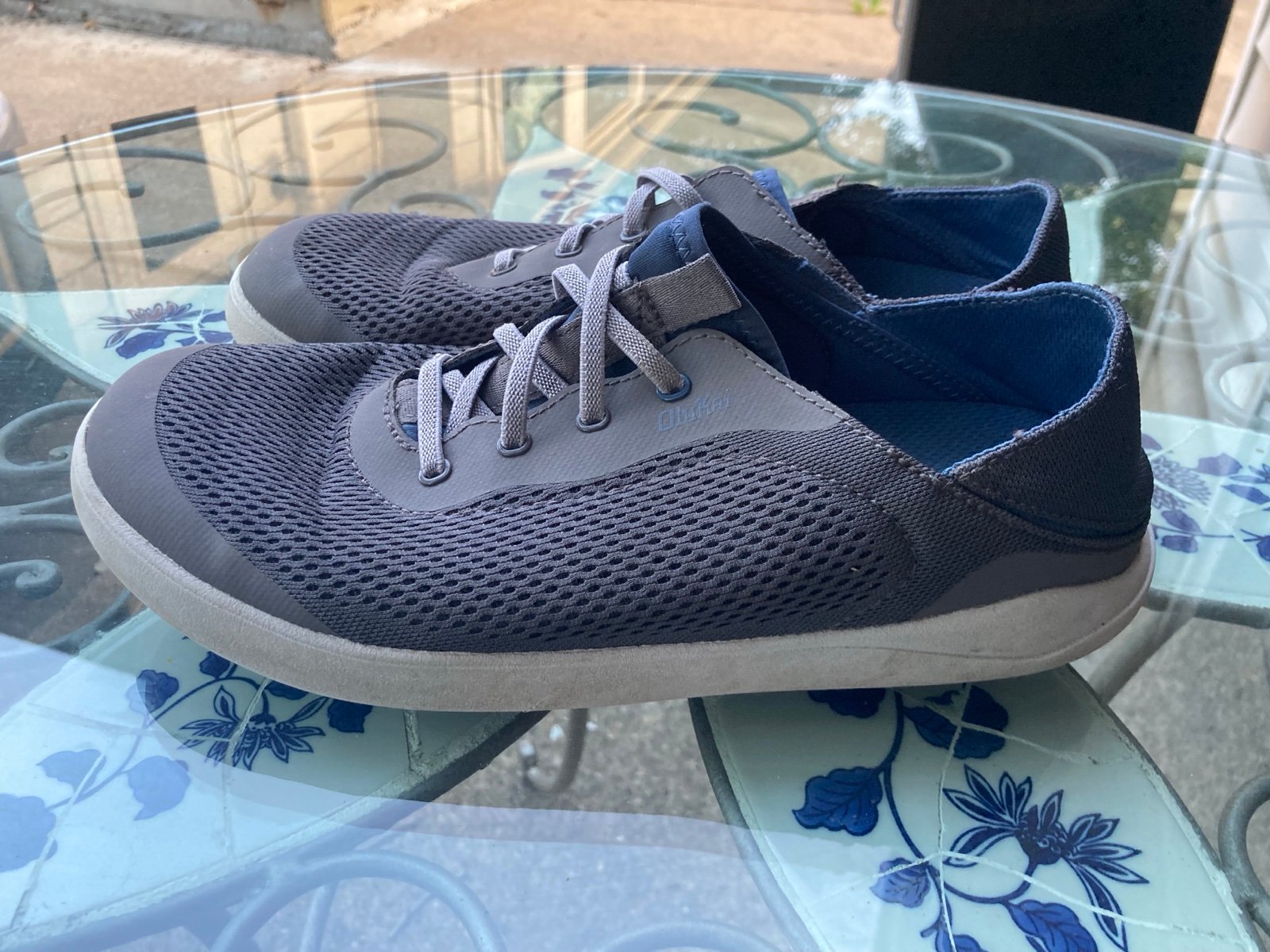 OLUKAI 'Moku Pae' Mens Trench Blue Slip-On Comfort Boat Shoe 10472-PWN mens 10