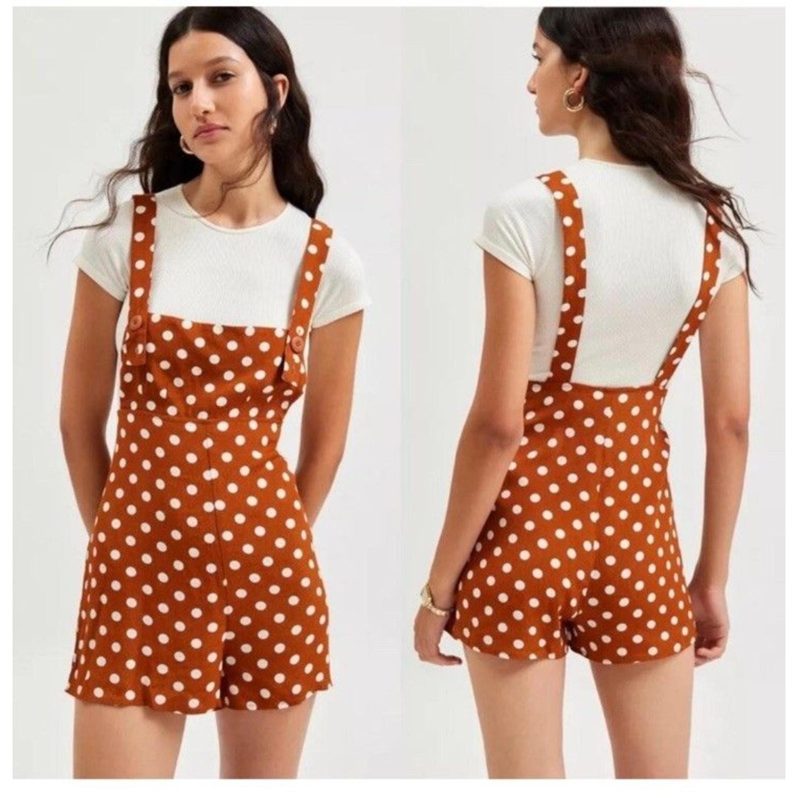 NWOT Stephie Shift Brown Polka Dot Romper Size XS - Kimchi Blue