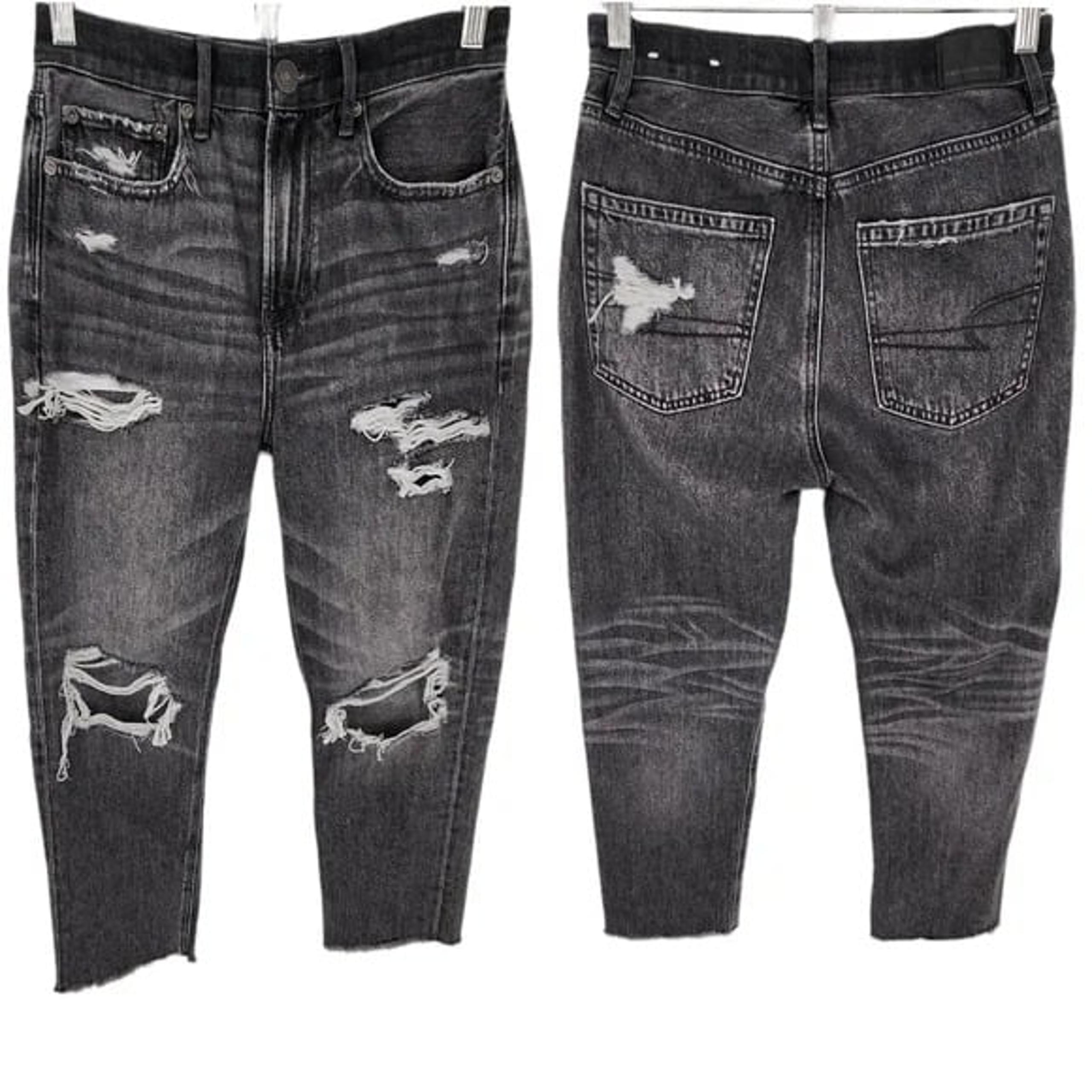 American Eagle Short Highest Rise 90s Boyfriend Jeans Black 2 Short