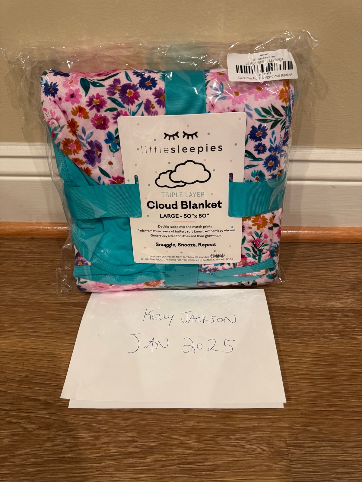 NIB Little Sleepies Sweet Pea Cloud Blanket