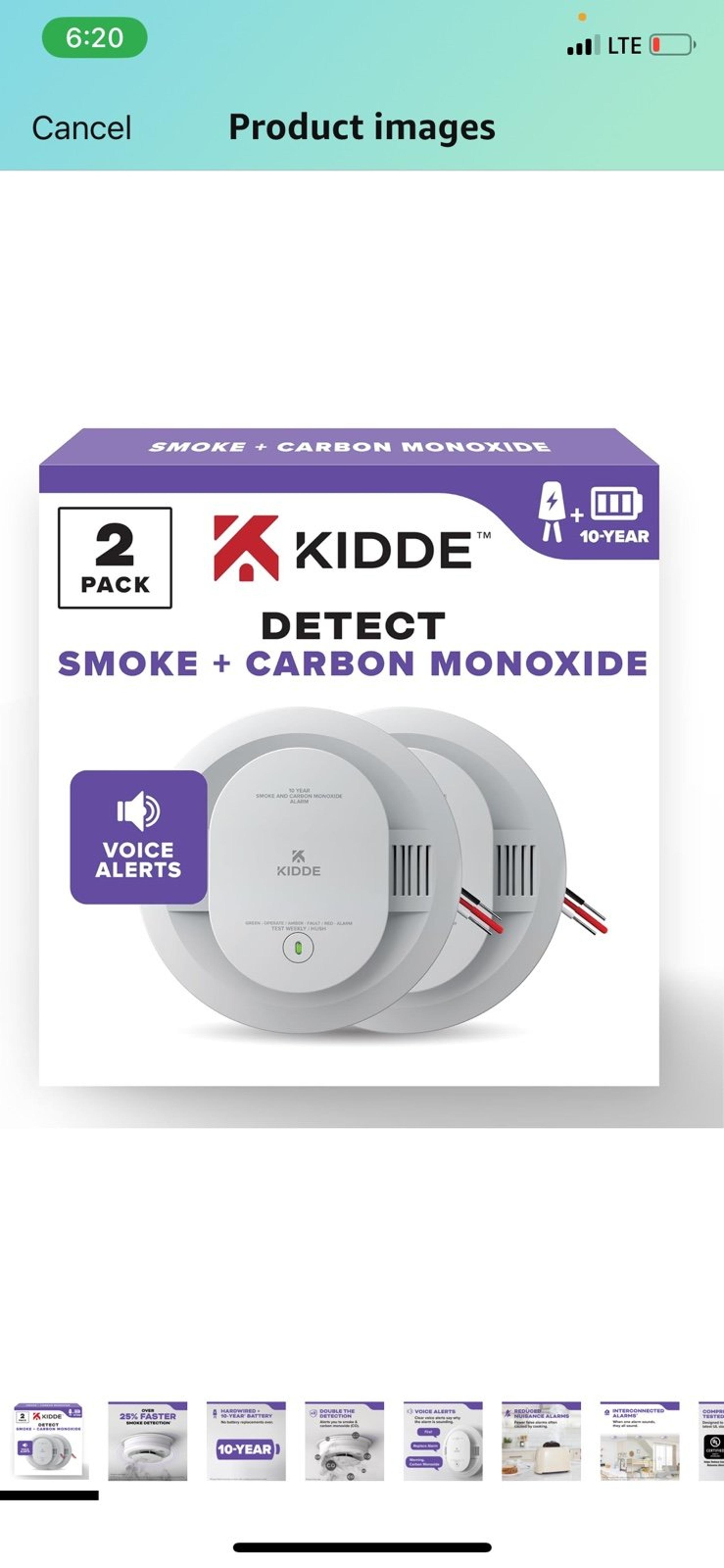 Kidde Hardwired Smoke & Carbon Monoxide Detector, + AA Battery Backup, Voice