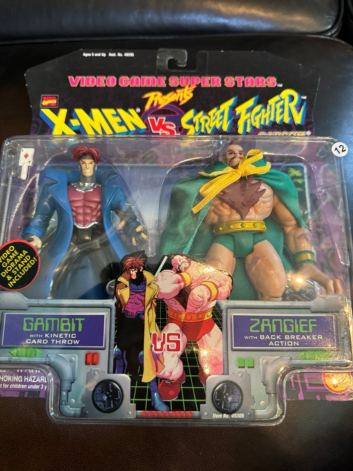 ToyBiz 1998 X-Men Vs. Street Fighter Gambit & Zangief 2 Pack Marvel Capcom NEW