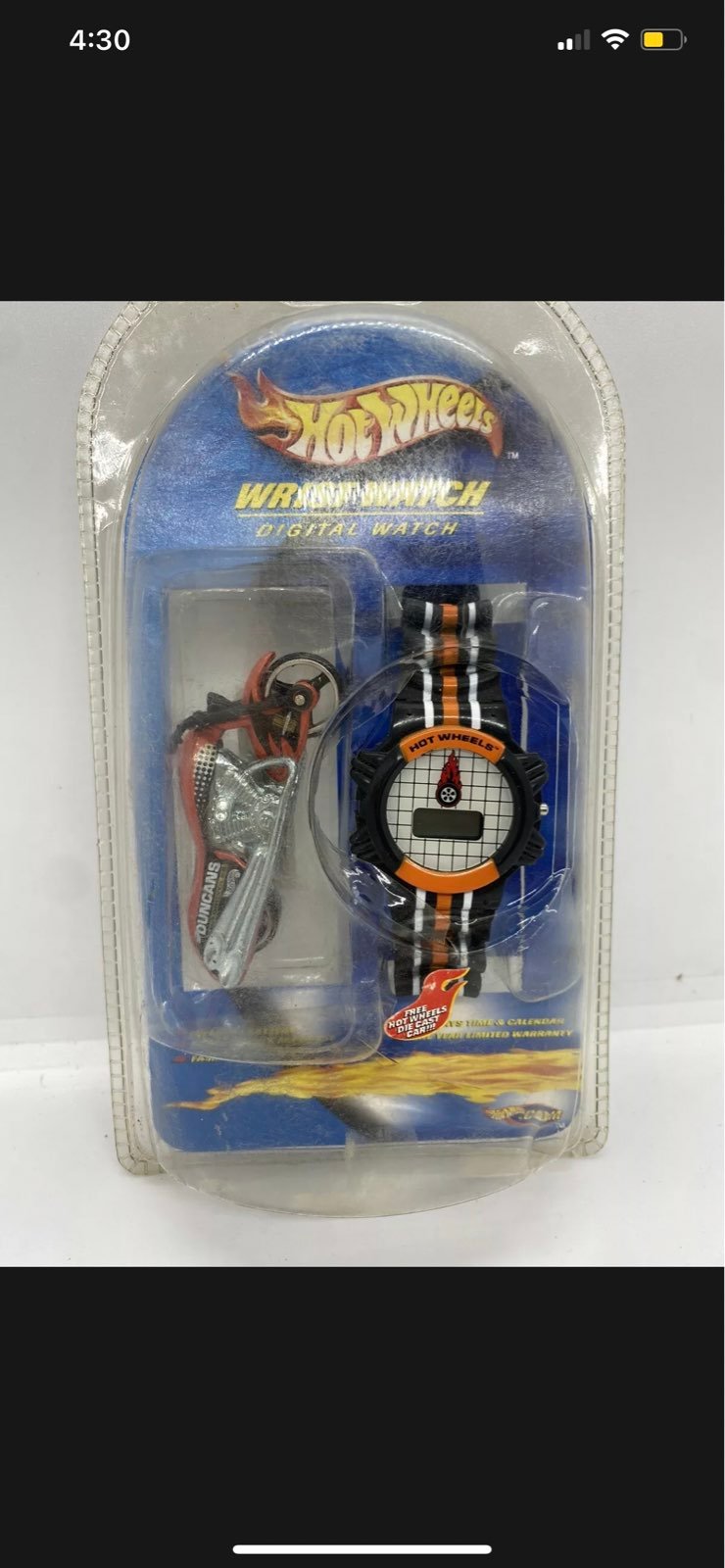 Hot Wheels Wrist Watch Digital Watch Duncans Motorcycle New Old Stock NOS RARE