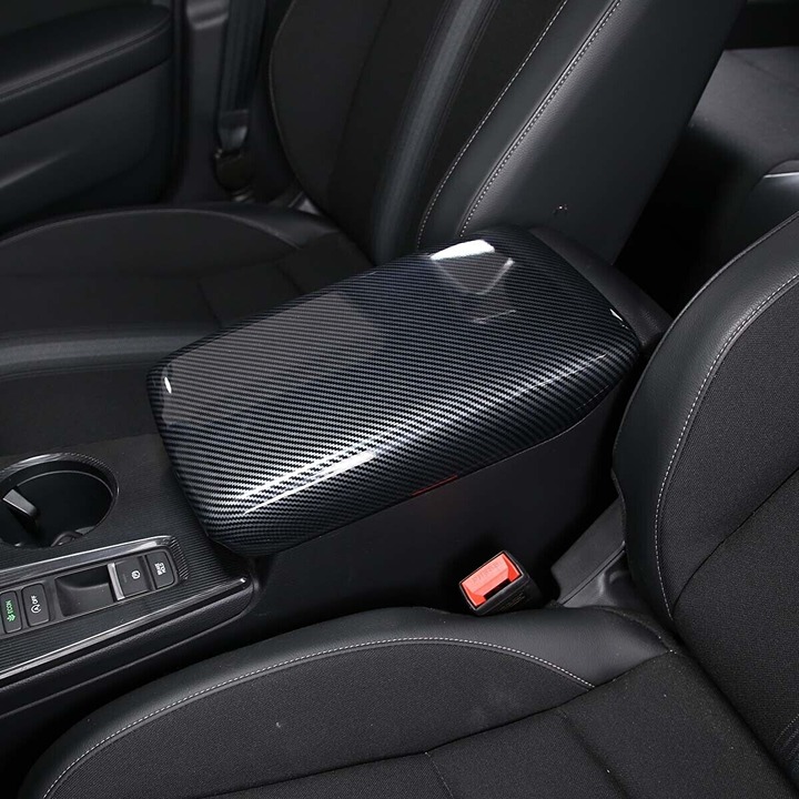 New Carbon Fiber Look Center Console Armrest Box Cover For 2022-2023 Honda Civic J0J20XQuK