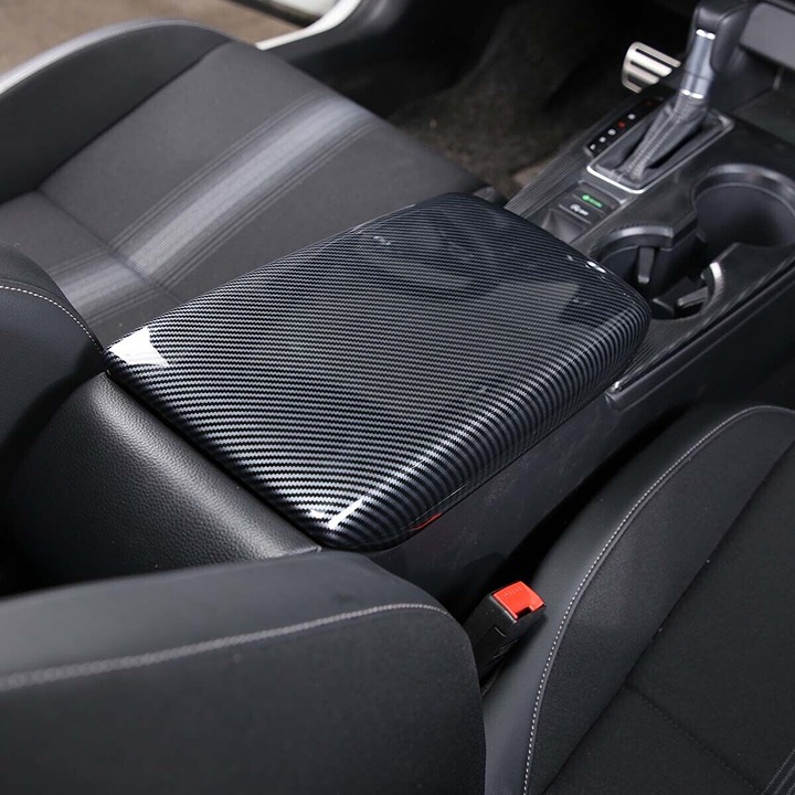 New Carbon Fiber Look Center Console Armrest Box Cover For 2022-2023 Honda Civic J0J20XQuK