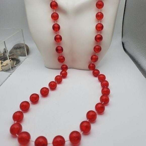 Cherry bombshell red beaded necklace