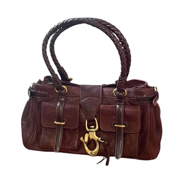 Vintage Francesco Biasia Purple Hue Women's Leather Handbag
