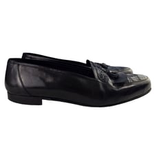 Vero Cuoio Mens 15 M Black Leather Tassled Almond Toe Loafer 1194/1