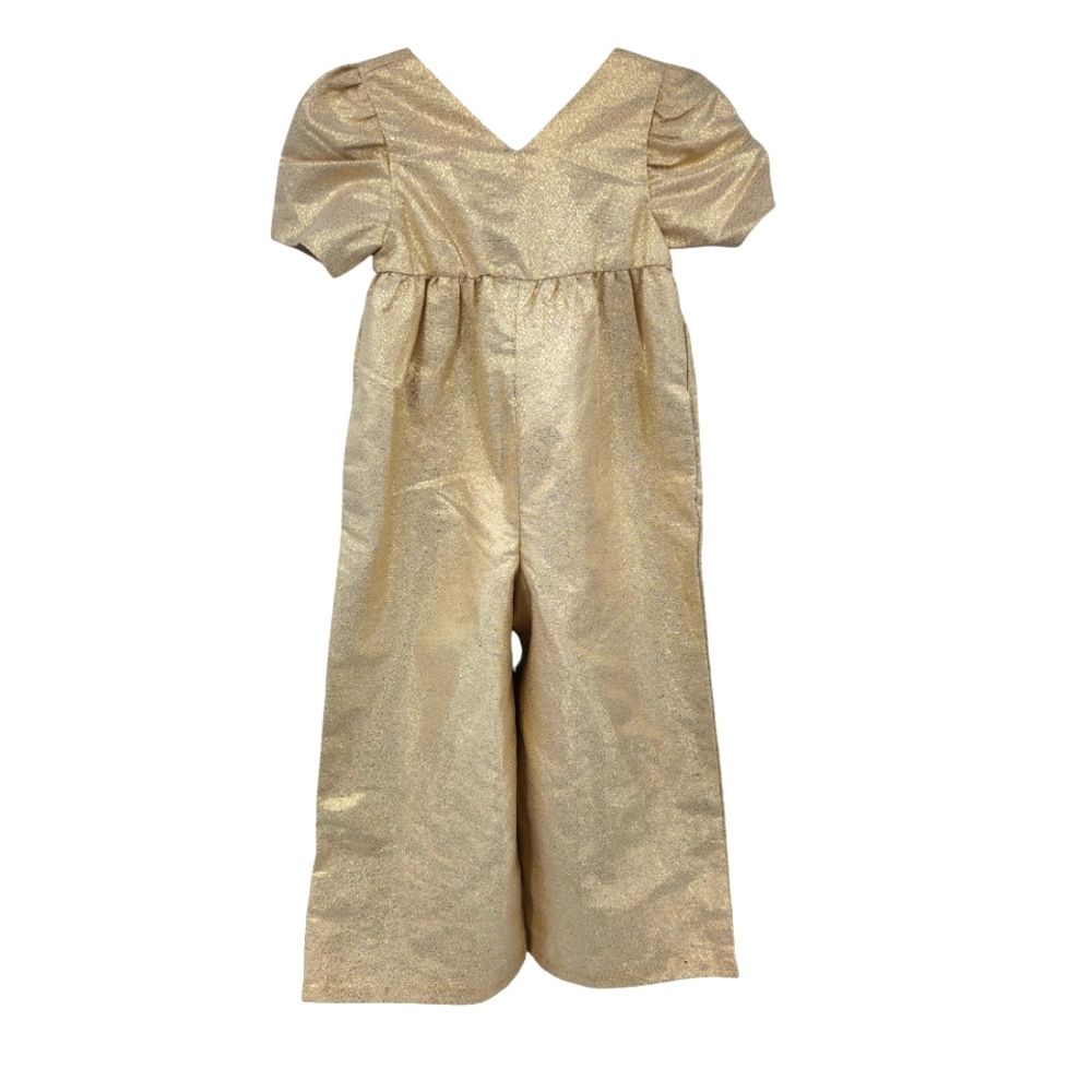 New Janie And Jack Gold Metallic Romper 8