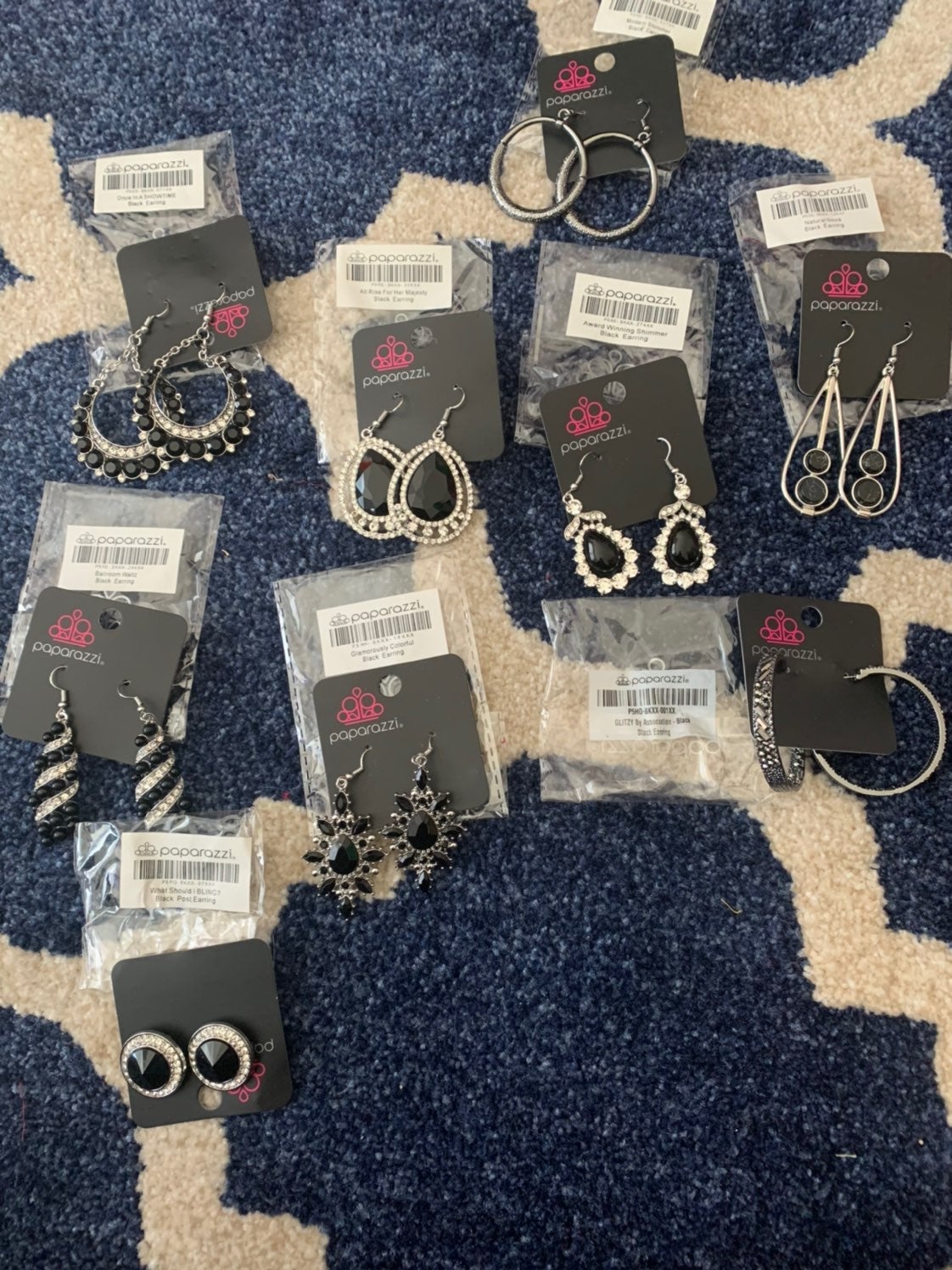 black earrings