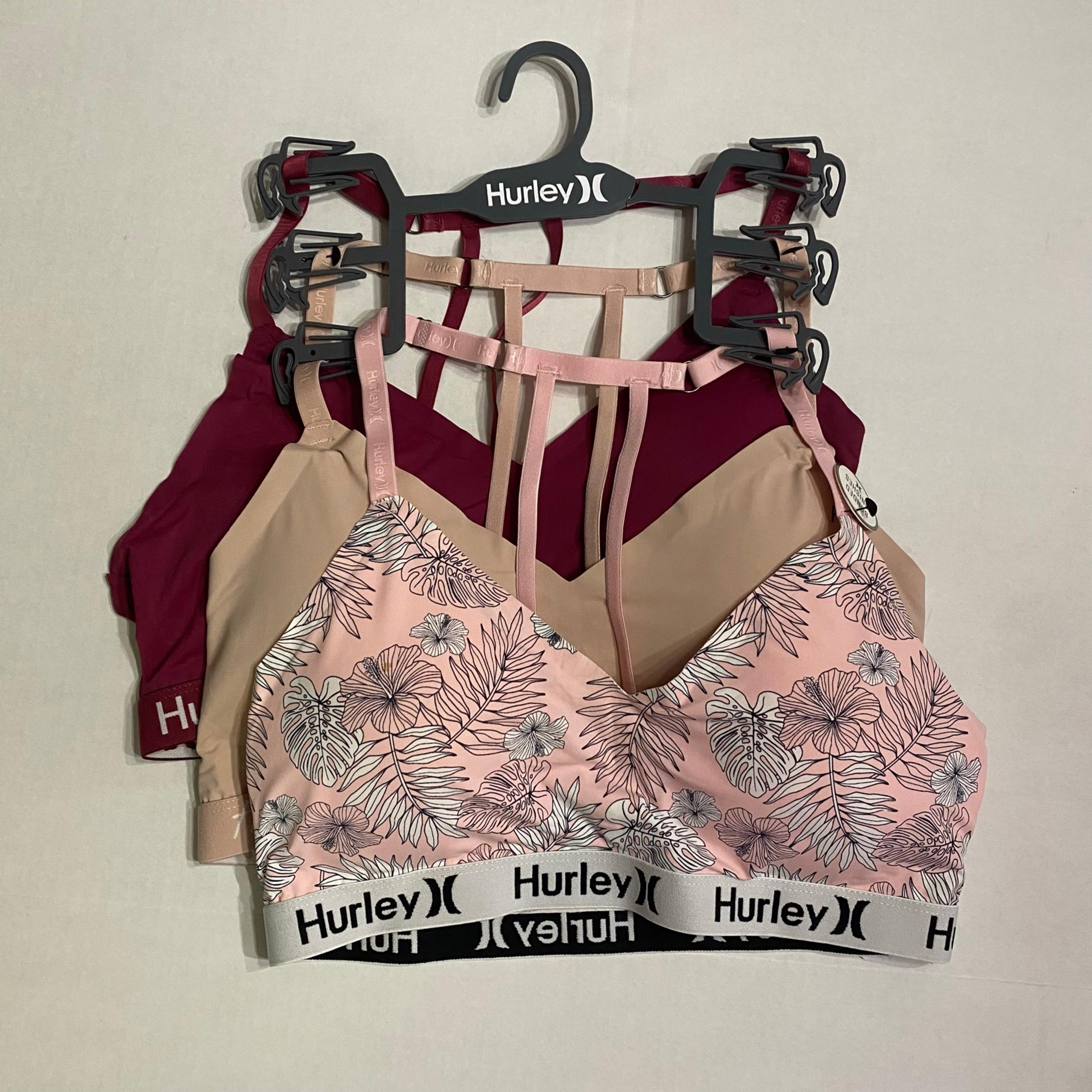Hurley, Size Large, 3 Pack Bra Set, Bonded Finishes