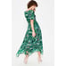 BODEN Katherine Midi Dress Green Handkerchief Hem Pre-owned Size 6 Blogger Fave
