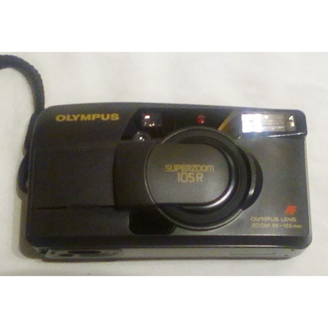 WORKS - OLYMPUS SUPERZOOM 105 POINT & SHOOT FILM CAMERA 38-105mm NEEDS BATTERY