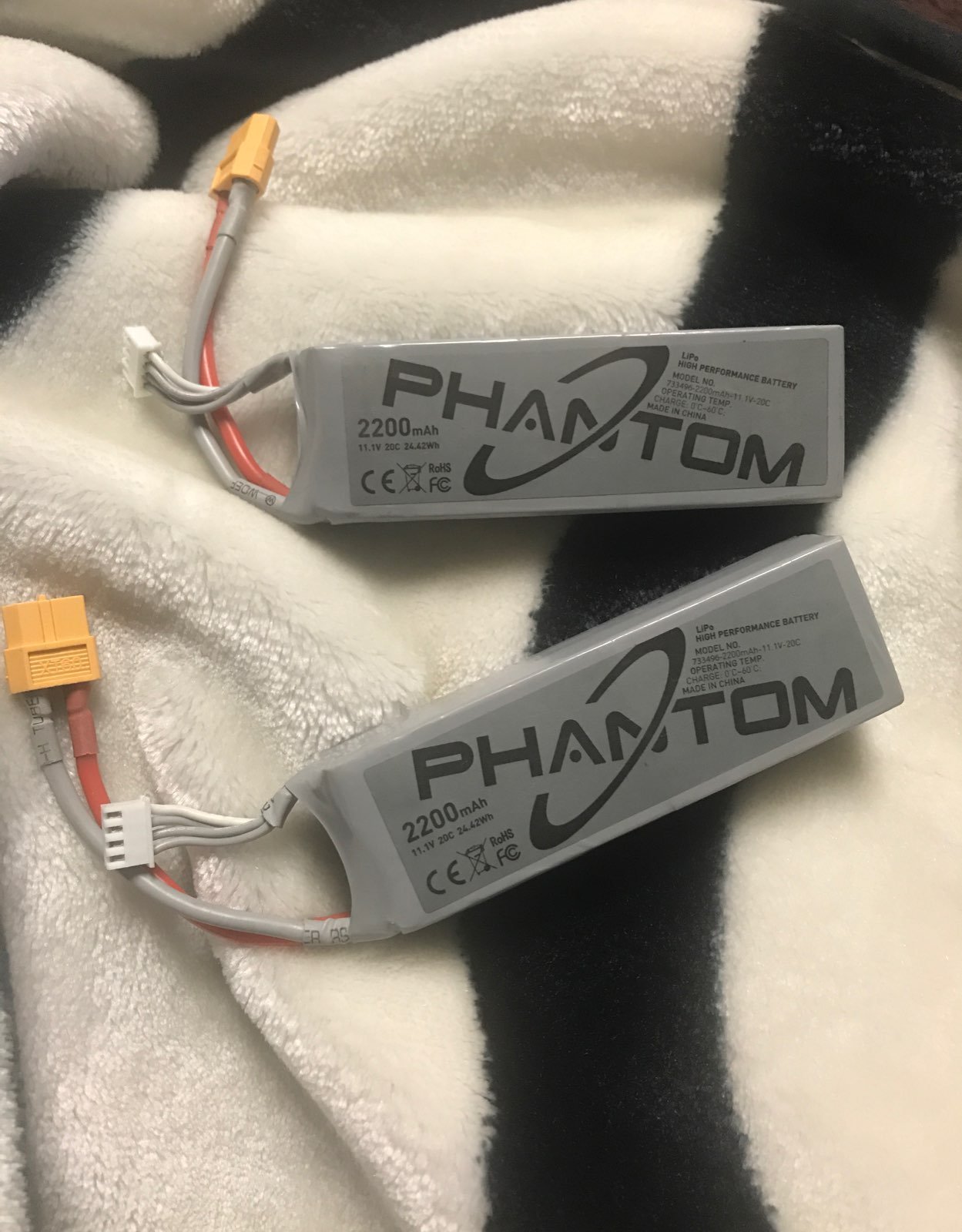 (2) DJI Phantom 11.1V 2200mAh Flight Bat