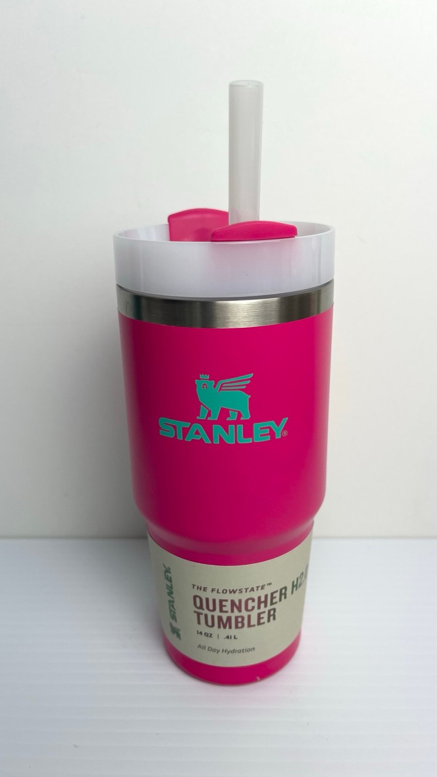 Stanley 14 oz Stainless Steel H2.0 Flowstate Quencher Tumbler Passion Pink