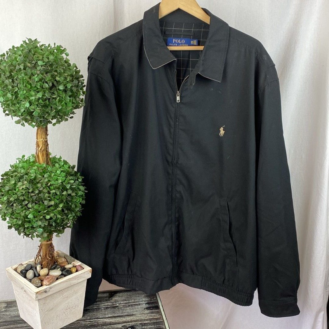 Ralph Lauren Polo Black Zip Up Long Sleeve Jacket 2X