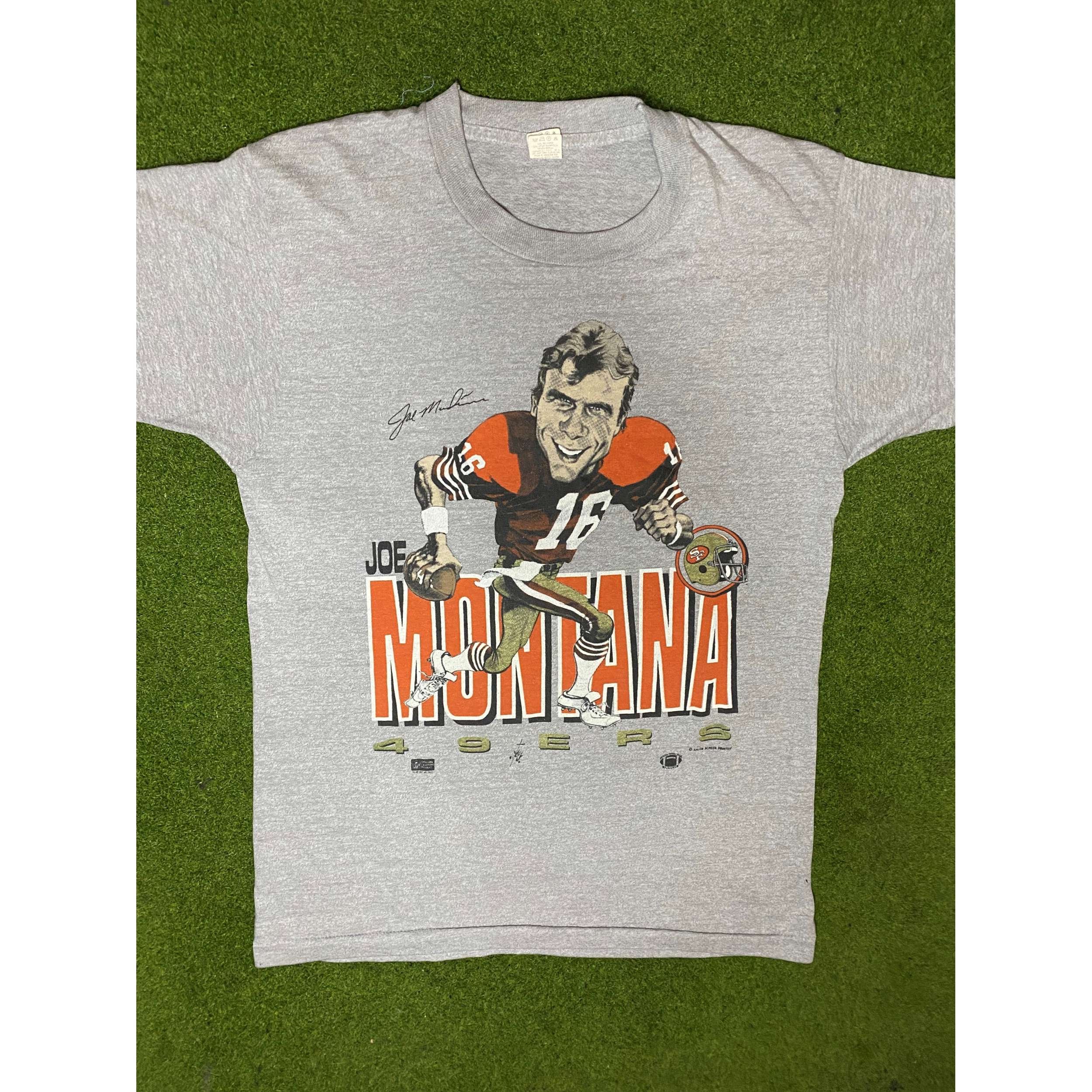 80s San Francisco 49ers - Joe Montana - Vintage NFL Player T-Shirt (Medium)