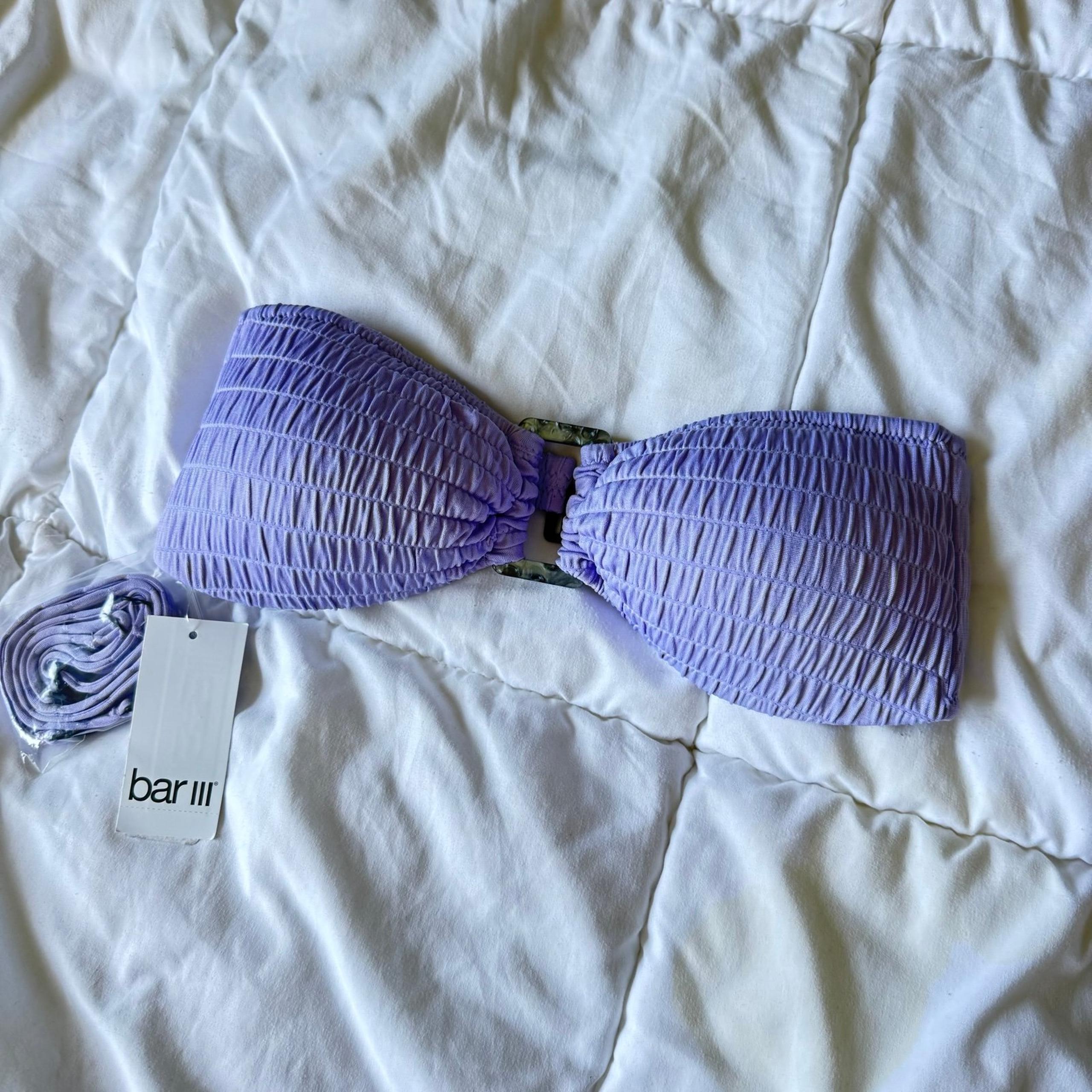 NWT Bar III Crinkle Textured Lilac Bikini Top - XS